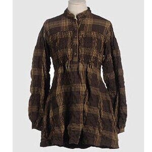 Timberland - Heavyweight Smock Front Tunic in Brown Plaid, size Large